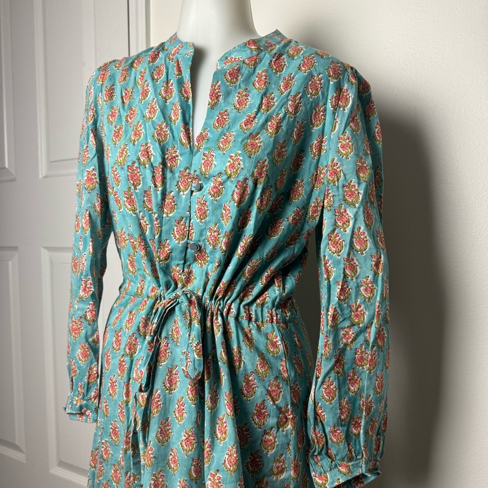 EMERSON FRY COTTON BLUE LONGSLEEVE MAXI DRESS MEDIUM - Picture 7 of 9